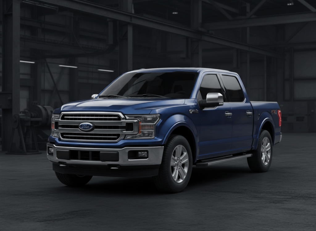 Blue Ford F-150 representing JDG vehicle corrosion protection